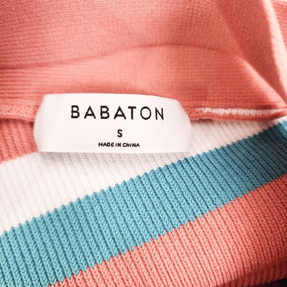 Babaton Halter Top Womens Stripe Pink Blue White Nylon Elastane S - Picture 5 of 6